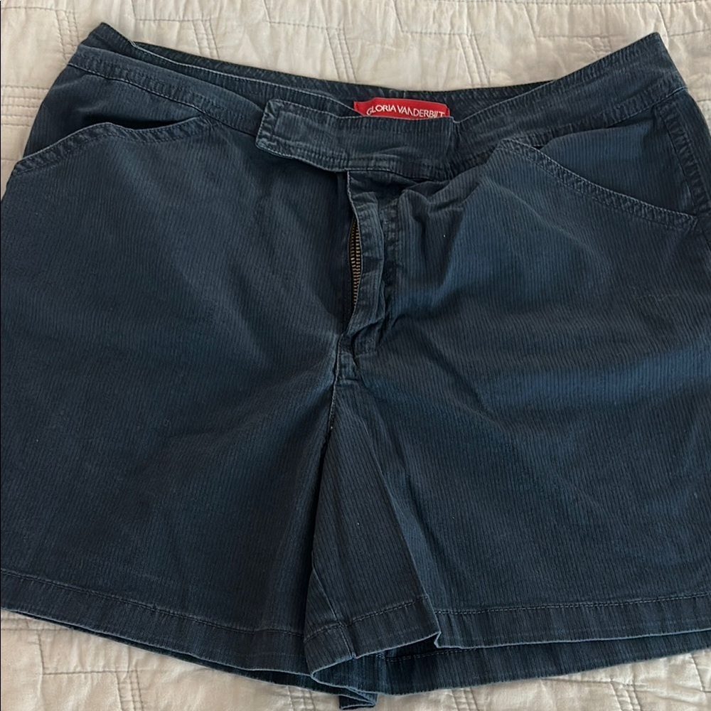 Gloria Vanderbilt Blue Bermuda Shorts Classic Cotton Twill